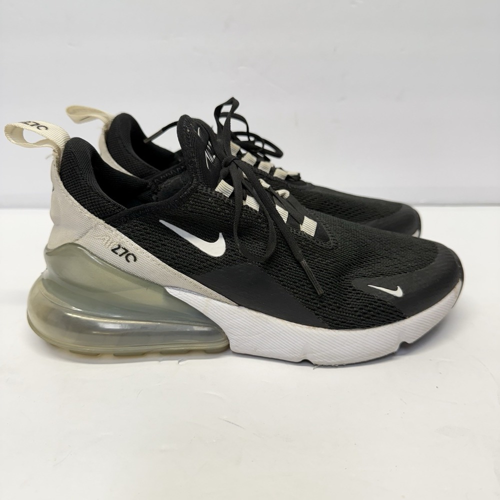 Nike Air Max 270 Sneakers Womens 6.5 Black White Mesh AH6789-013 Running